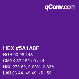 Color code: HEX #5A1A8F | qconv.com