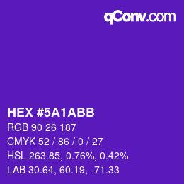Color code: HEX #5A1ABB | qconv.com