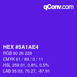 Color code: HEX #5A1AE4 | qconv.com