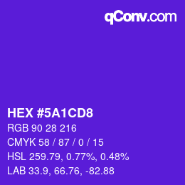 Color code: HEX #5A1CD8 | qconv.com