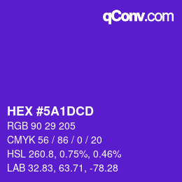 Color code: HEX #5A1DCD | qconv.com