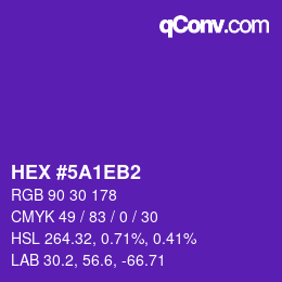 Color code: HEX #5A1EB2 | qconv.com