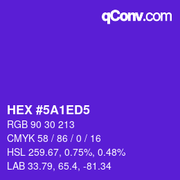 Color code: HEX #5A1ED5 | qconv.com