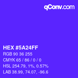 Color code: HEX #5A24FF | qconv.com