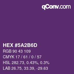 Color code: HEX #5A2B6D | qconv.com