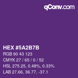 Color code: HEX #5A2B7B | qconv.com