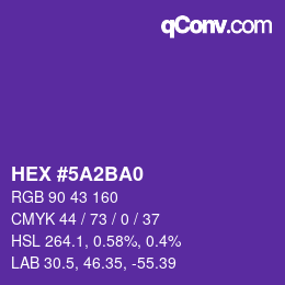 Color code: HEX #5A2BA0 | qconv.com