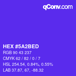 Color code: HEX #5A2BED | qconv.com