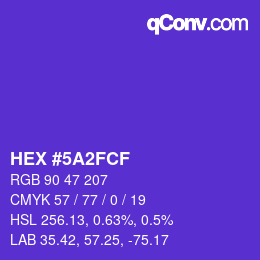 Color code: HEX #5A2FCF | qconv.com