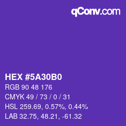 Color code: HEX #5A30B0 | qconv.com