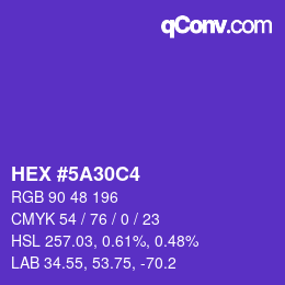 Color code: HEX #5A30C4 | qconv.com
