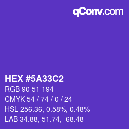 Color code: HEX #5A33C2 | qconv.com