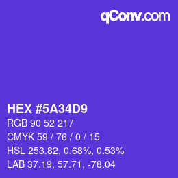 Color code: HEX #5A34D9 | qconv.com