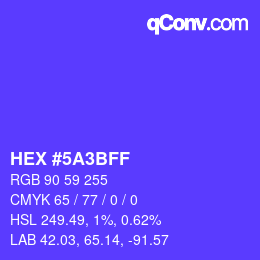 Color code: HEX #5A3BFF | qconv.com