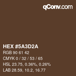 Código de color: HEX #5A3D2A | qconv.com
