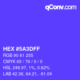 Color code: HEX #5A3DFF | qconv.com