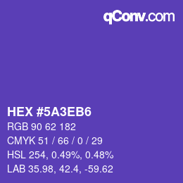 Color code: HEX #5A3EB6 | qconv.com