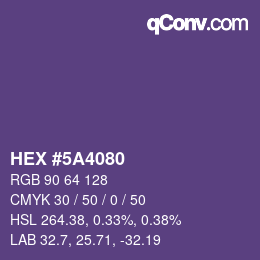 Color code: HEX #5A4080 | qconv.com