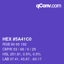 Color code: HEX #5A41C0 | qconv.com