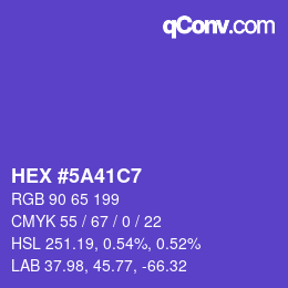 Color code: HEX #5A41C7 | qconv.com