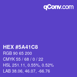 Color code: HEX #5A41C8 | qconv.com