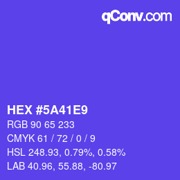 Color code: HEX #5A41E9 | qconv.com