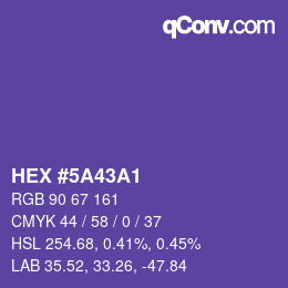 Código de color: HEX #5A43A1 | qconv.com