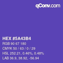 Color code: HEX #5A43B4 | qconv.com