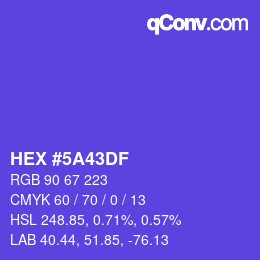 Color code: HEX #5A43DF | qconv.com