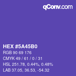 Color code: HEX #5A45B0 | qconv.com