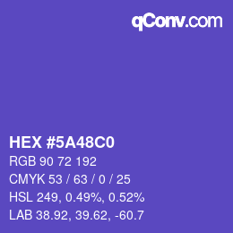 Color code: HEX #5A48C0 | qconv.com
