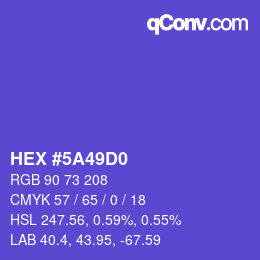 Color code: HEX #5A49D0 | qconv.com