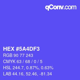 Color code: HEX #5A4DF3 | qconv.com