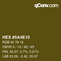 Color code: HEX #5A4E10 | qconv.com