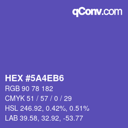 カラーコード: HEX #5A4EB6 | qconv.com