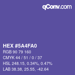 Color code: HEX #5A4FA0 | qconv.com