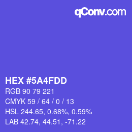 Color code: HEX #5A4FDD | qconv.com