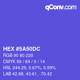 Color code: HEX #5A50DC | qconv.com