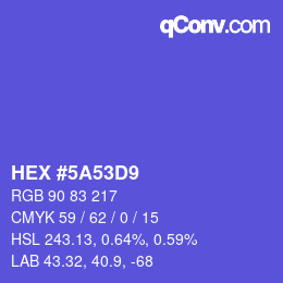 Color code: HEX #5A53D9 | qconv.com