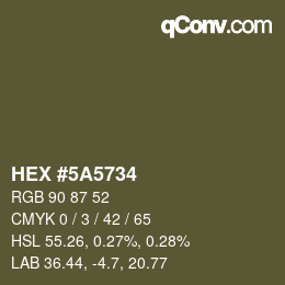 Color code: HEX #5A5734 | qconv.com