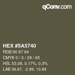 Color code: HEX #5A5740 | qconv.com