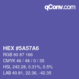Color code: HEX #5A57A6 | qconv.com