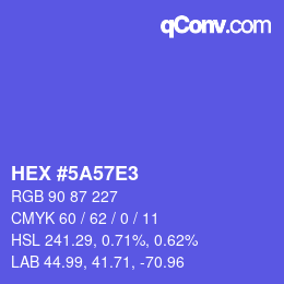 Color code: HEX #5A57E3 | qconv.com