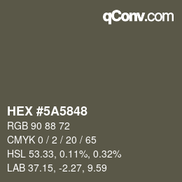 Color code: HEX #5A5848 | qconv.com