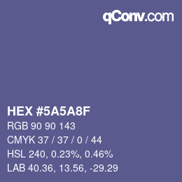 Color code: HEX #5A5A8F | qconv.com