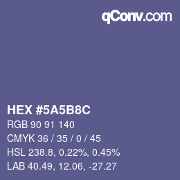 Color code: HEX #5A5B8C | qconv.com