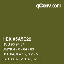 Color code: HEX #5A5E22 | qconv.com