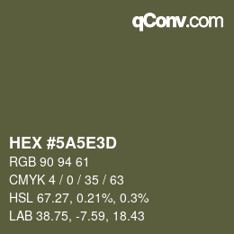 Color code: HEX #5A5E3D | qconv.com