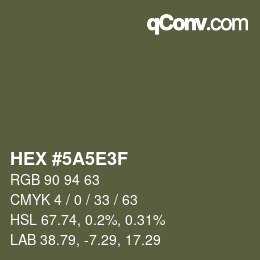 Color code: HEX #5A5E3F | qconv.com