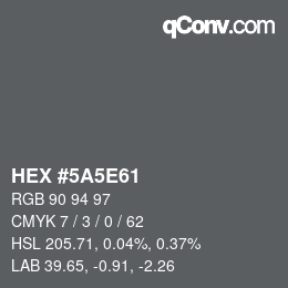 Color code: HEX #5A5E61 | qconv.com
